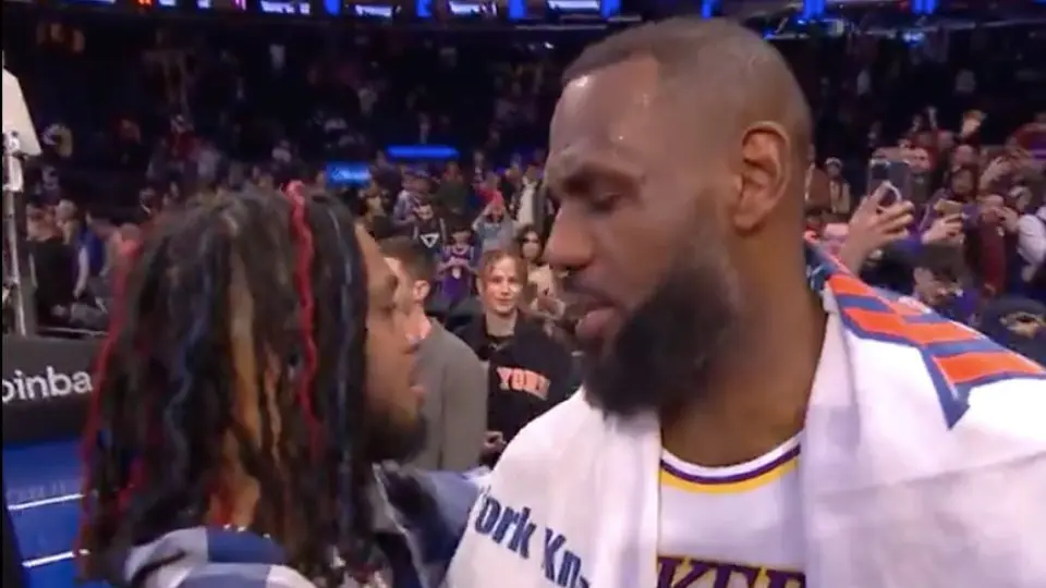 LeBron James se encuentra con Damar Hamlin en la victoria de los Lakers