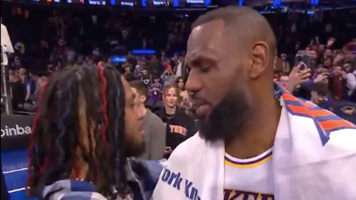 LeBron James se encuentra con Damar Hamlin en la victoria de los Lakers