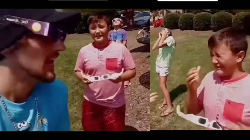 “Papi, no veo nada”; niño pierde la vista por ver el Eclipse Solar sin protección