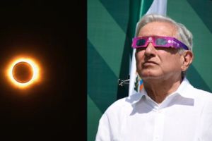 AMLO disfrutó del eclipse solar en Mazatlán, y para ello usó lentes especiales