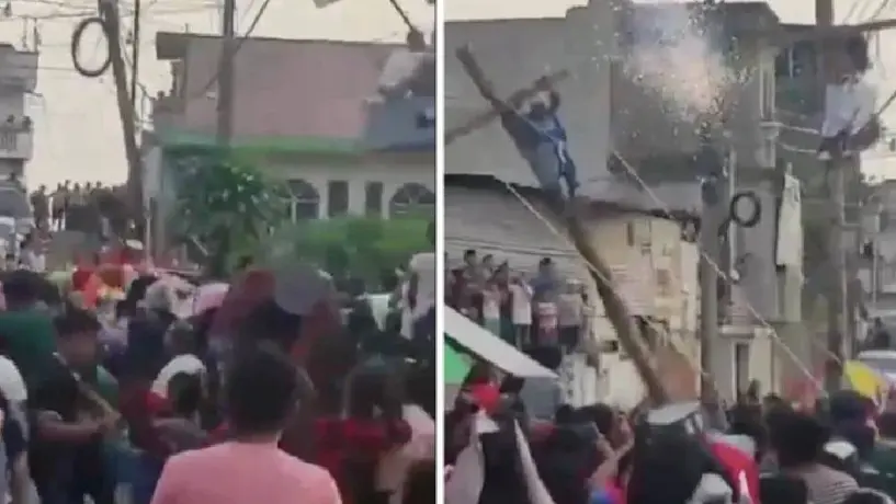 VIDEO: Hombre que interpretaba a Jesús casi muere electrocutado