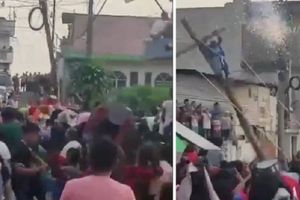 VIDEO: Hombre que interpretaba a Jesús casi muere electrocutado