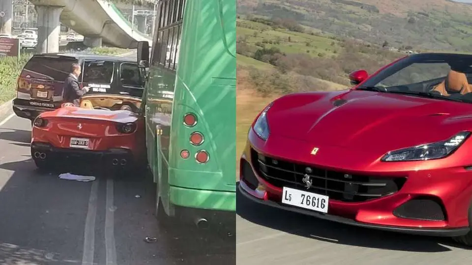 ¿Cuánto cuesta el Ferrari que chocó en Periférico con camión del transporte público?