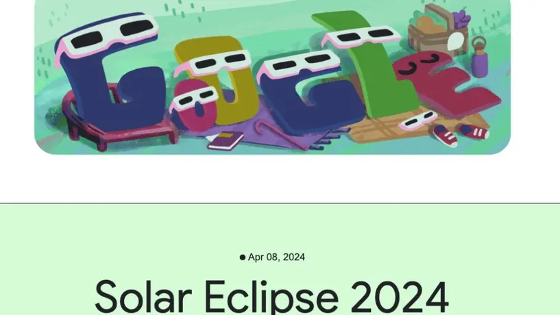 El Doodle de Google, inspirado en el eclipse solar de este 8 de abril