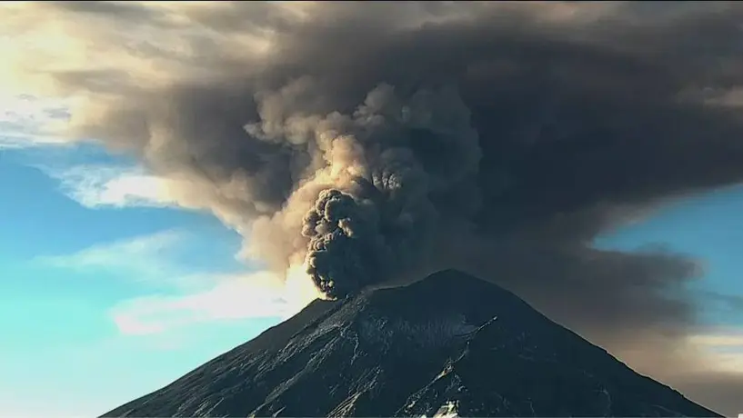 El volcán Popocatépetl está activo y sigue actividad este viernes 23 de febrero