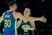 Stephen Curry se lleva el concurso de triples y vence a Sabrina Ionescu
