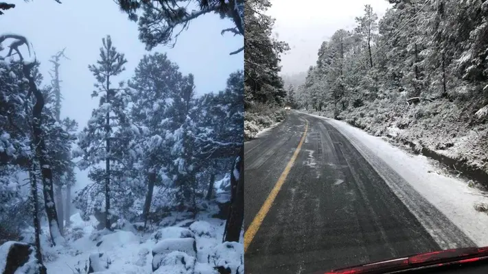 ¿Quién dijo frío? Reportan caída de nieve en zonas altas del Estado de México