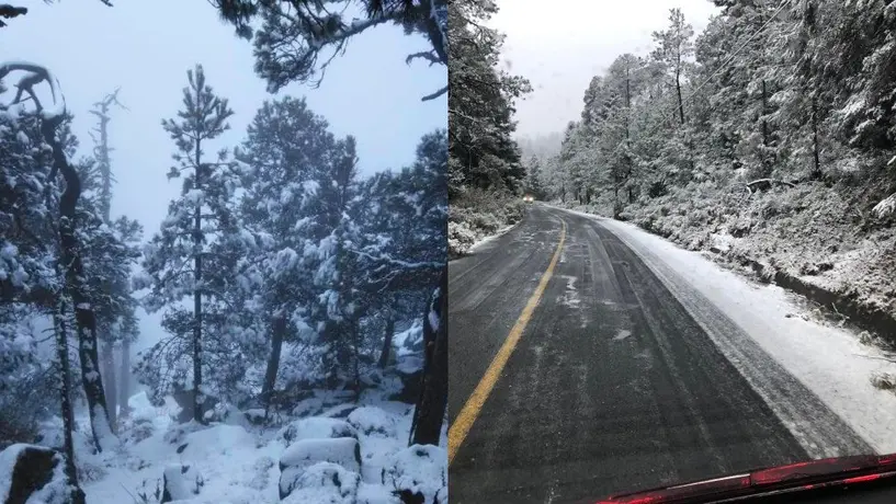 ¿Quién dijo frío? Reportan caída de nieve en zonas altas del Estado de México