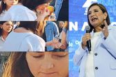 Xóchitl Gálvez es apodada #LadyChicles luego de escupir goma de mascar en mano de su asistente