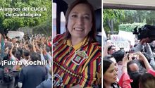 Xóchitl Gálvez: Estudiantes de la Universidad de Guadalajara la despiden entre reclamos