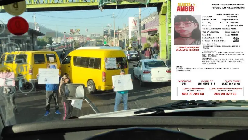 Arman bloqueo en la México-Pachuca para localizar a menor desaparecida