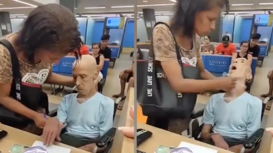 VIDEO: Mujer lleva al banco a familiar muerto para sacar un préstamo