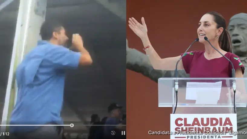 ¡En pleno mitin! Ambientalista le reclama a Claudia Sheinbaum por contaminación del Tren Maya