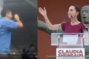 ¡En pleno mitin! Ambientalista le reclama a Claudia Sheinbaum por contaminación del Tren Maya