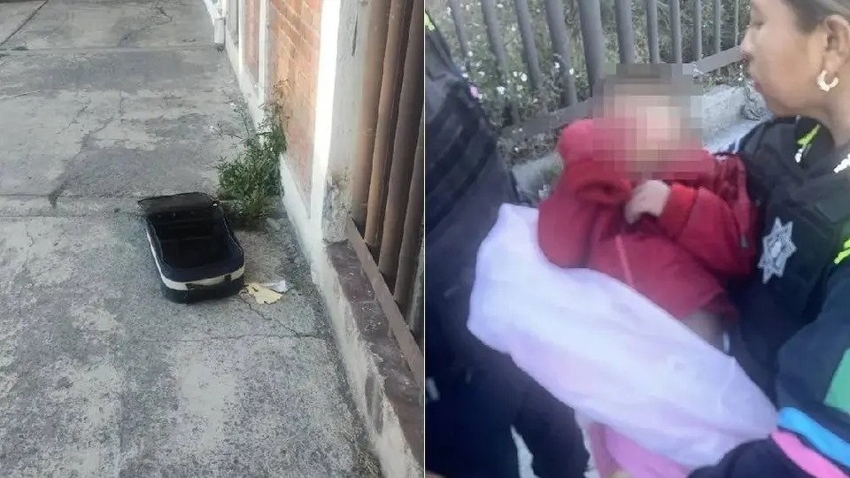 Abandonan a niño de 2 años dentro de una maleta en Puebla