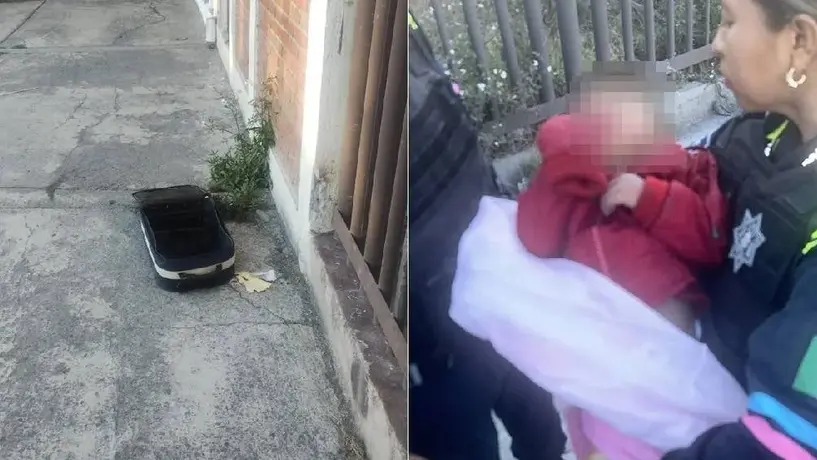 Abandonan a niño de 2 años dentro de una maleta en Puebla