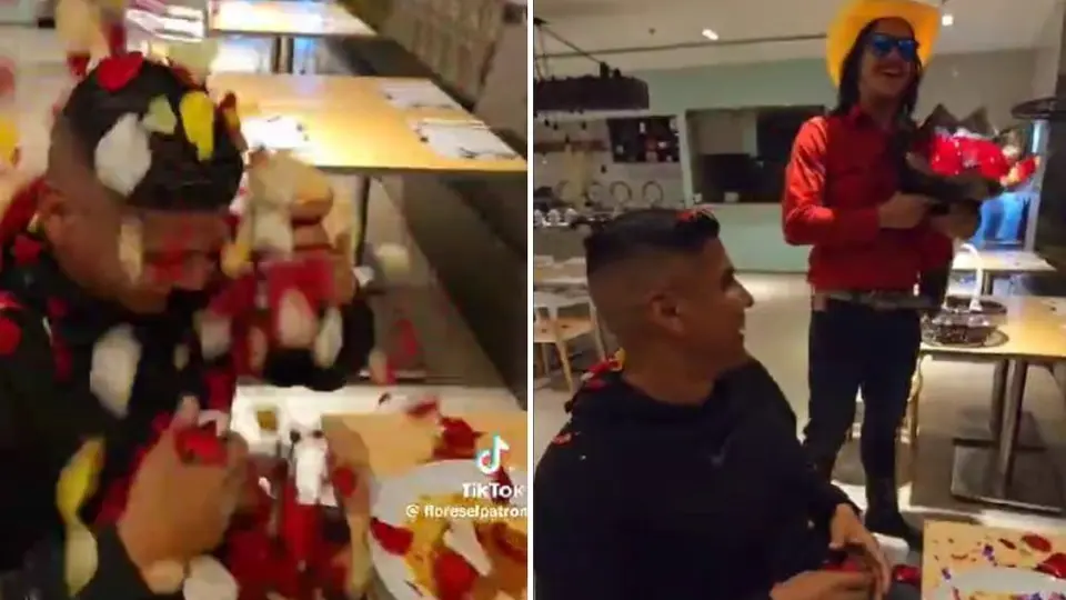 'El Patrón' sorprende con flores a Carlos Salcido en plena cena
