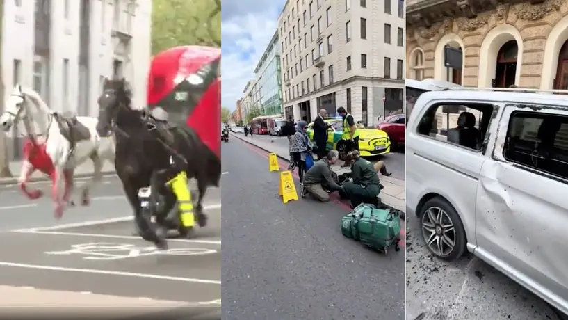 ¡Corren los caballitos…! Haciendo caos por todo Londres dejando personas lesionadas