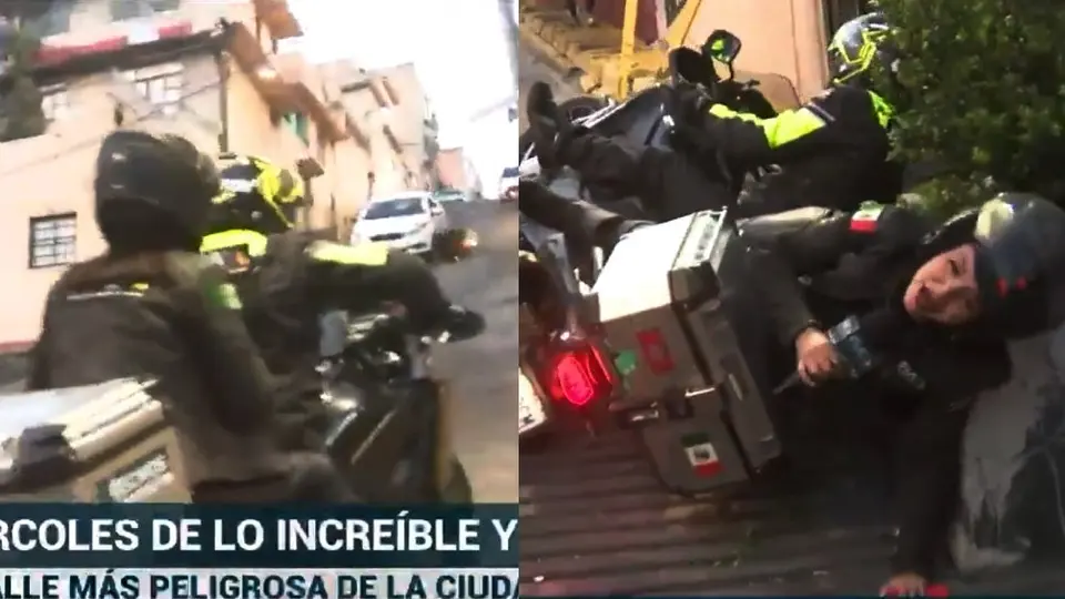 Reportera cae en plena transmisión en ‘La Bajada de la Muerte’ ¿Cómo se encuentra de salud?