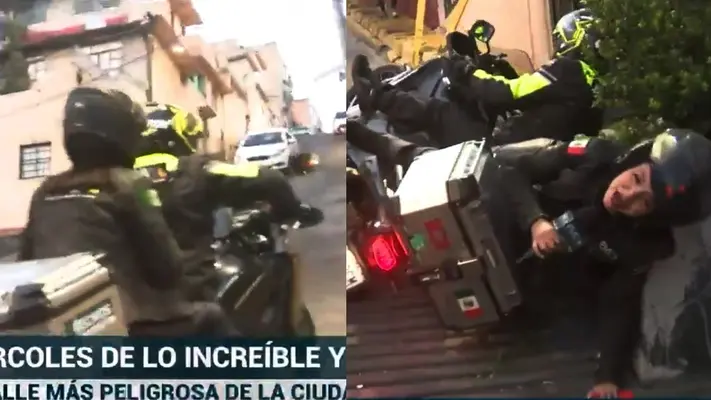 Reportera cae en plena transmisión en ‘La Bajada de la Muerte’ ¿Cómo se encuentra de salud?