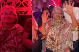 Se llevan a abuelita de antro y se vuelve el alma de la fiesta