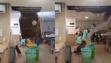 Se cae techo de sala de urgencias en clínica del IMSS, en Cancún