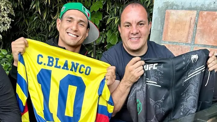 ¡Cumplió su sueño! El peleador Édgar Chairez conoció a Cuauhtémoc Blanco
