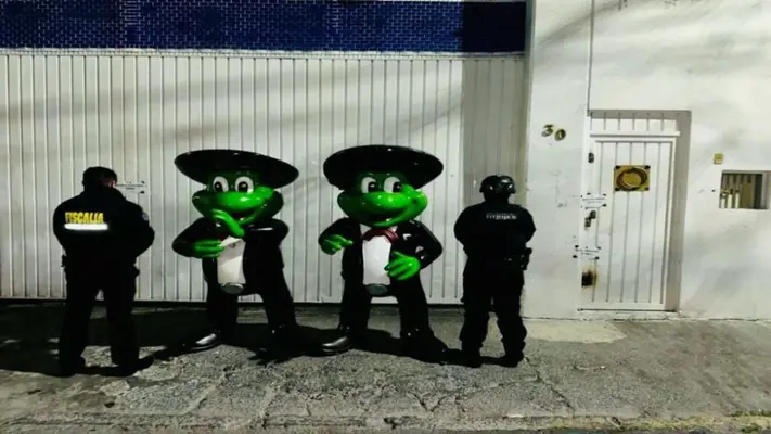 Aparecen ranas robadas de Señor Frogs Acapulco en Nezahualcóyotl