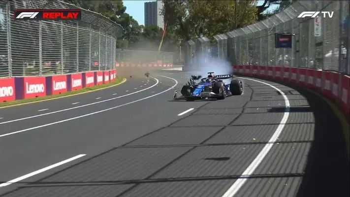 Alex Albon estrella su monoplaza en el GP de Australia y no podrá correr lo que resta de jornada