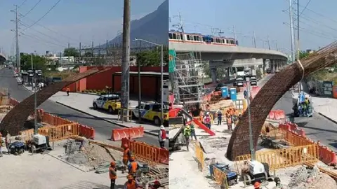 Colapsa una estructura en el Metro de Monterrey