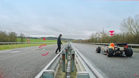 Red Bull desarrolla dron capaz de seguir a 350 k/h al RB20 de Verstappen y Checo