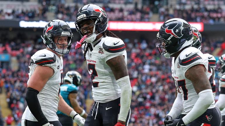 Jugadores celebran en el partido de los Texans contra los Jaguars | AP