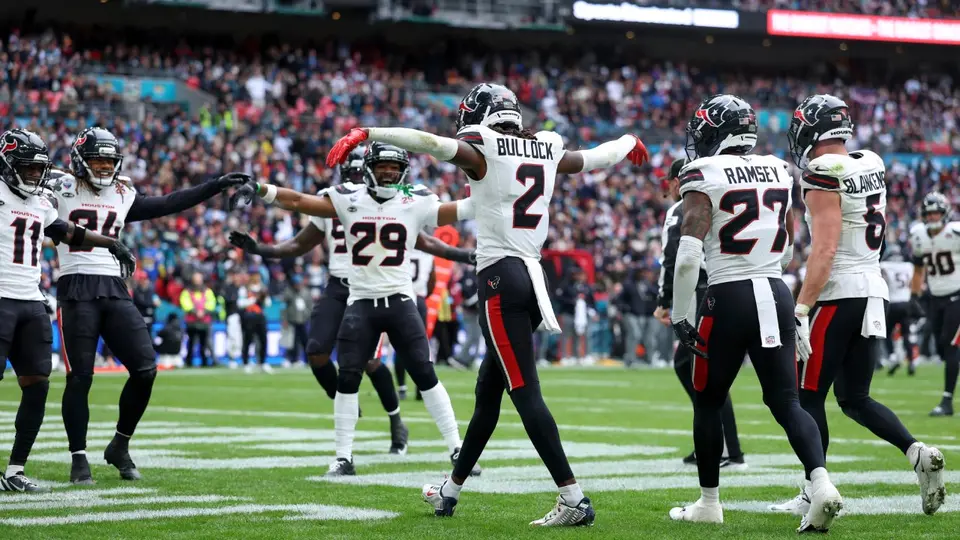 Jugadores en celebración en el partido de los Texans contra los Jaguars | AP