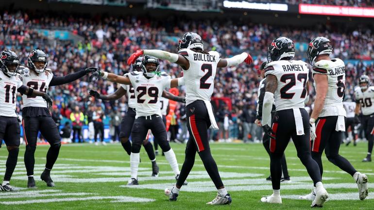 Jugadores en celebración en el partido de los Texans contra los Jaguars | AP