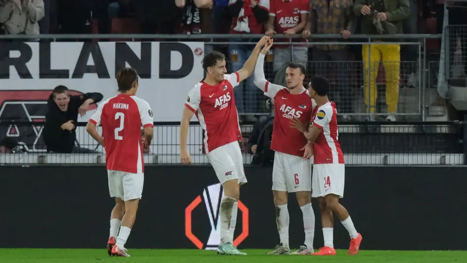 Jugadores de AZ Alkmaar en celebración en la Europa League | AP