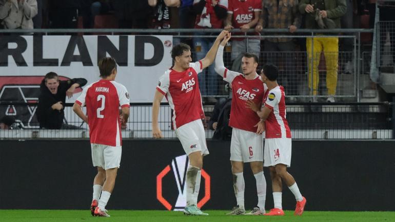 Jugadores de AZ Alkmaar en celebración en la Europa League | AP