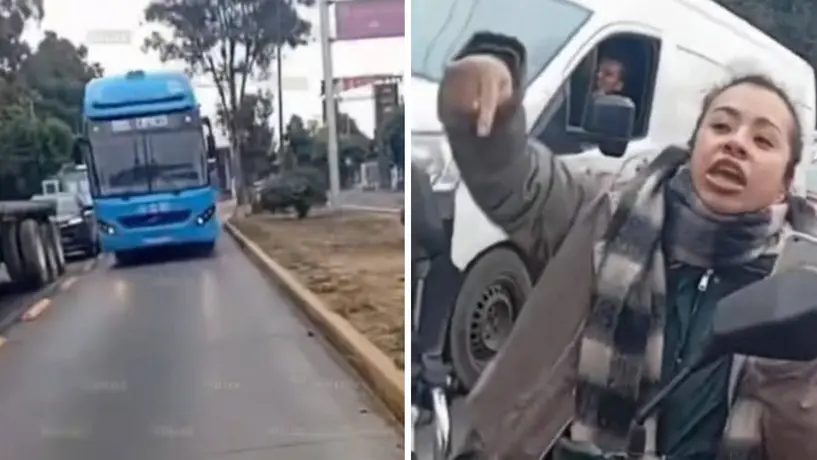 VIDEO: Lady Mexibús causa caos por negarse salir del carril exclusivo en Ecatepec