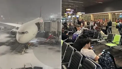 Caos en aeropuertos: miles de vuelos cancelados por tormenta navideña