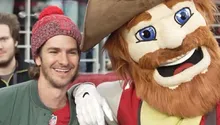 Tu amigable vecino… ¿Sourdough Sam? Andrew Garfield y su encuentro con la mascota de los Niners