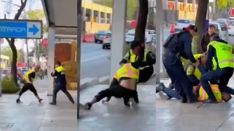VIDEO: Policía de Tránsito se agarra a golpes con civil; México superando la IA