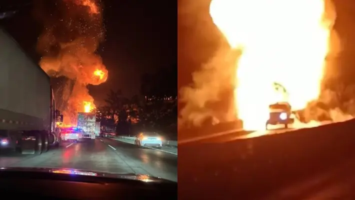 VIDEO: Pipa cargada con gas LP explota en carretera México-Querétaro