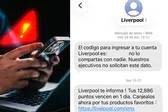 ¿Liverpool te escribió por SMS? Ojo con este link falso