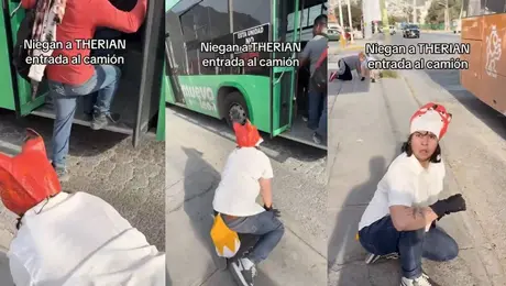 VIDEO: Therians intentan subirse al transporte público, pero chófer se los impide