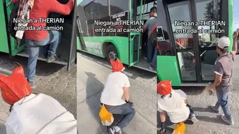 El chófer no permitió que los therians subieran al camión de transporte público/X: @emeequis