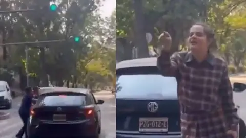 En redes sociales se hizo viral el caso de una mujer que agredió a una ciclista en Naucalpan/X: @lopezdoriga