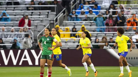 Brasil celebra su gol ante México en la Copa Oro Femenina 2024 | IMAGO 7