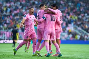 Jugadores de Inter Miami festejado su gol en Concachampions ante Nashville | MEXSPORT