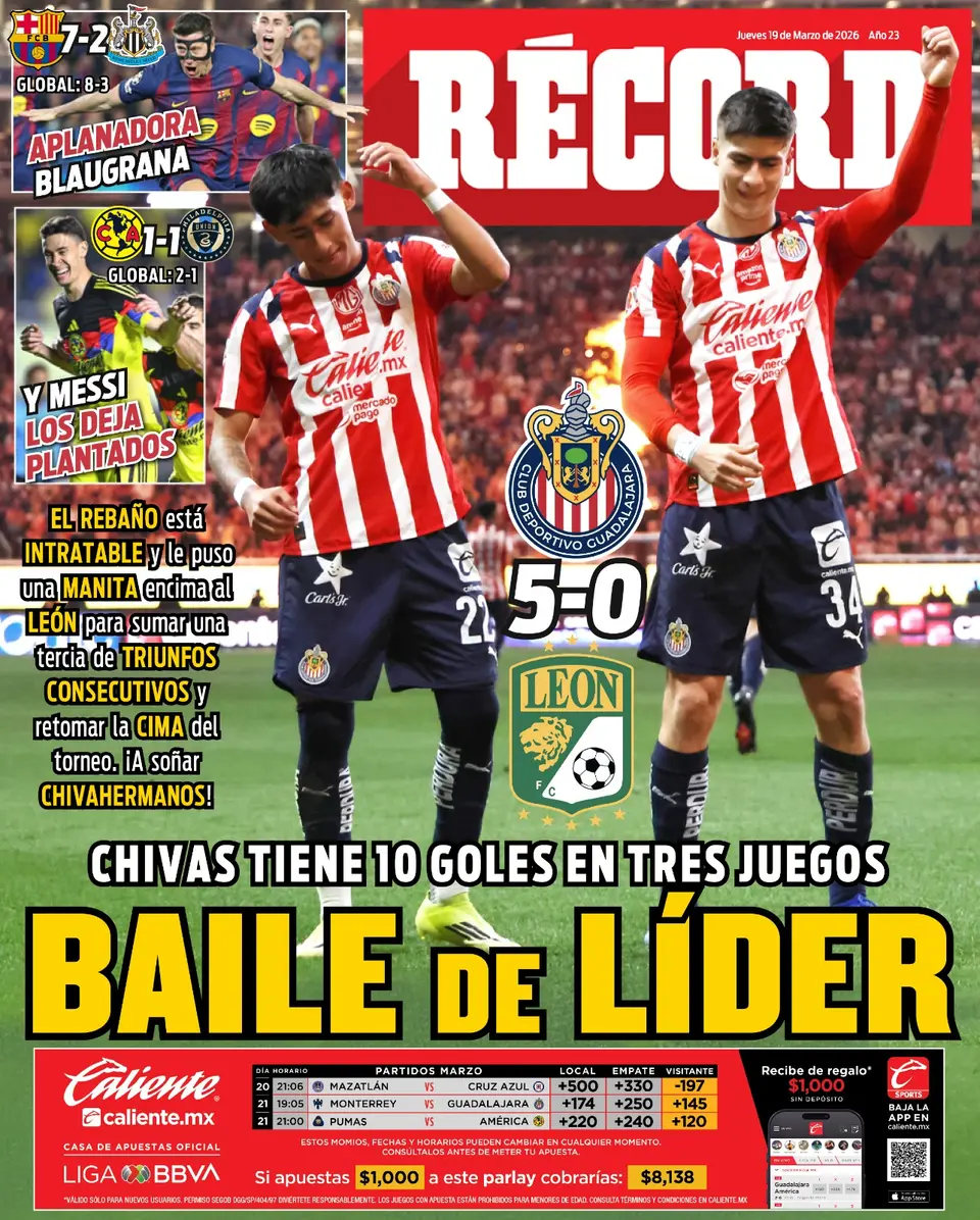 Portada RÉCORD 19 de Marzo de 2026