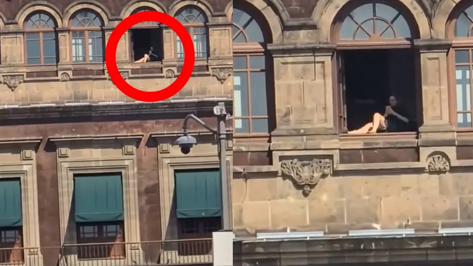 VIDEO: ¿Mujer tomando el sol en Palacio Nacional es real o falso?