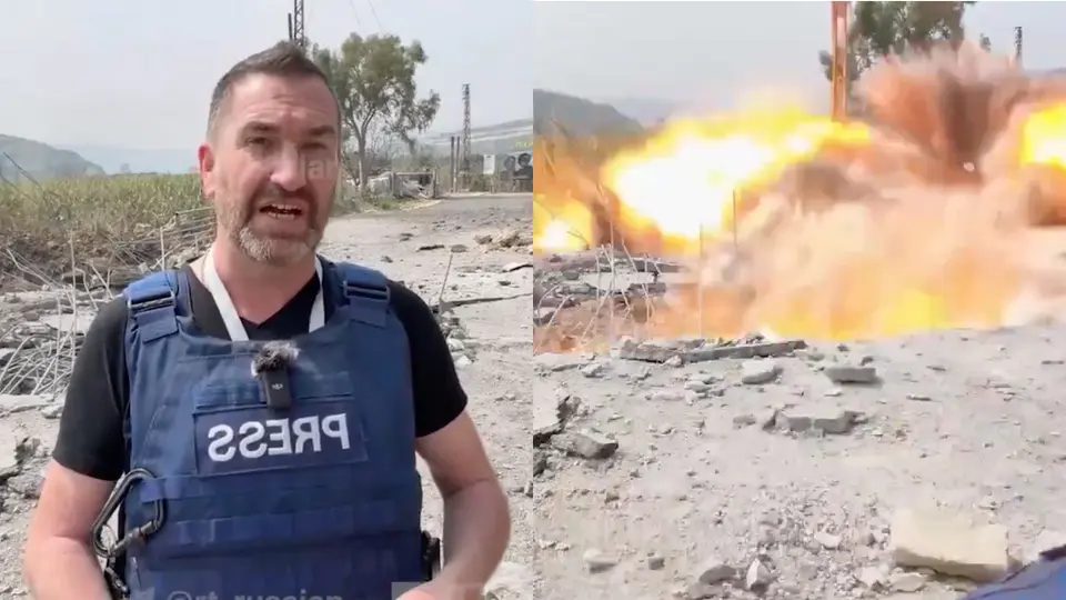 VIDEO: Cae misil a reportero mientras transmitía en vivo en Líbano